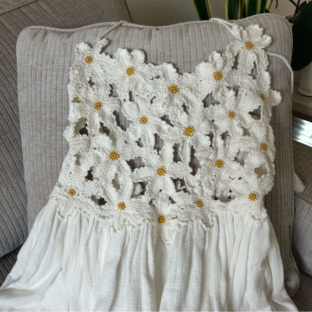 Free People White Crochet Bodice Maxi Dress - Picture 5 of 9